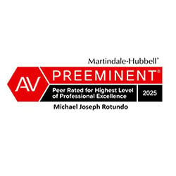 Badge of Martindale-Hubbell AV Preeminent | Peer Rated for Highest Level of Professional Excellence 2025 | Michael Joseph Rotundo